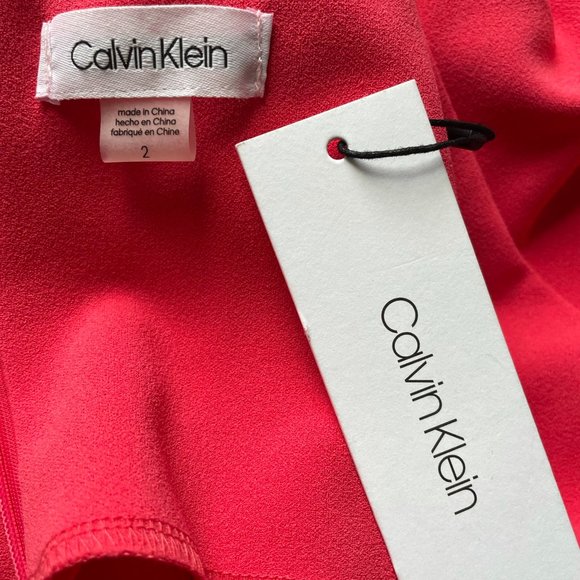 NWT WOMEN CALVIN KLEIN DRESS COLOR FUCHSIA US SIZE 2 - Picture 5 of 8
